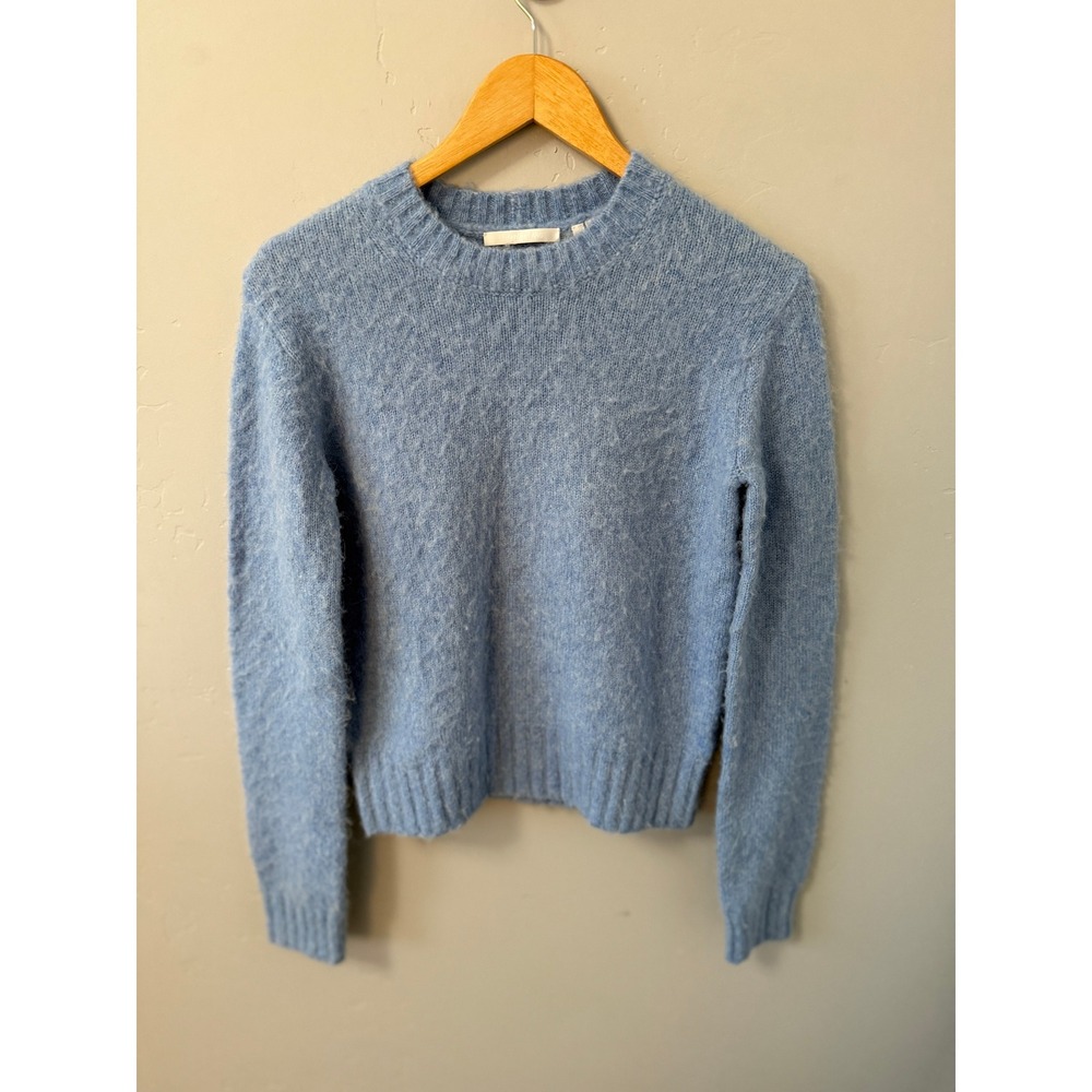 Helmut Lang XS Blue‎ Alpaca Blend Knit Sweater Crew Neck Pullover Soft Cozy